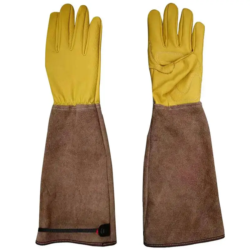 

Кожаные садовые перчатки рабочие перчатки с регулируемыми манжетами мягкие защитные перчатки для рук Защита предплечья для работы и растений