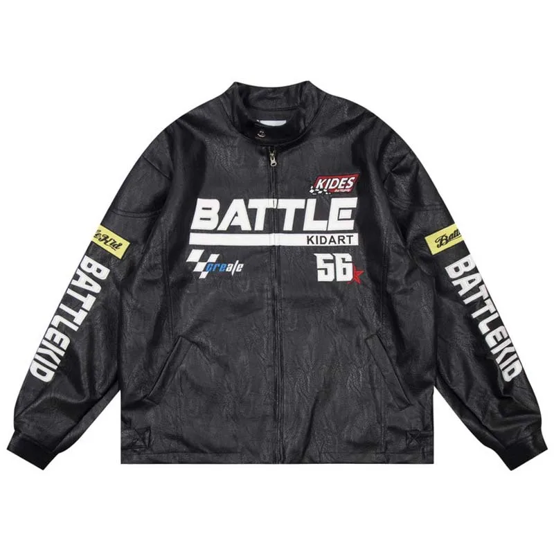 High Street Letter and Floral Embroidery White Black Pu Leather Jacket Men's Retro Lapel Harajuku Oversized Winter Clothes
High Street Letter and Floral Embroidery White Black Pu Leather Jacket Men's Retro Lapel Harajuku Oversized Winter Clothes