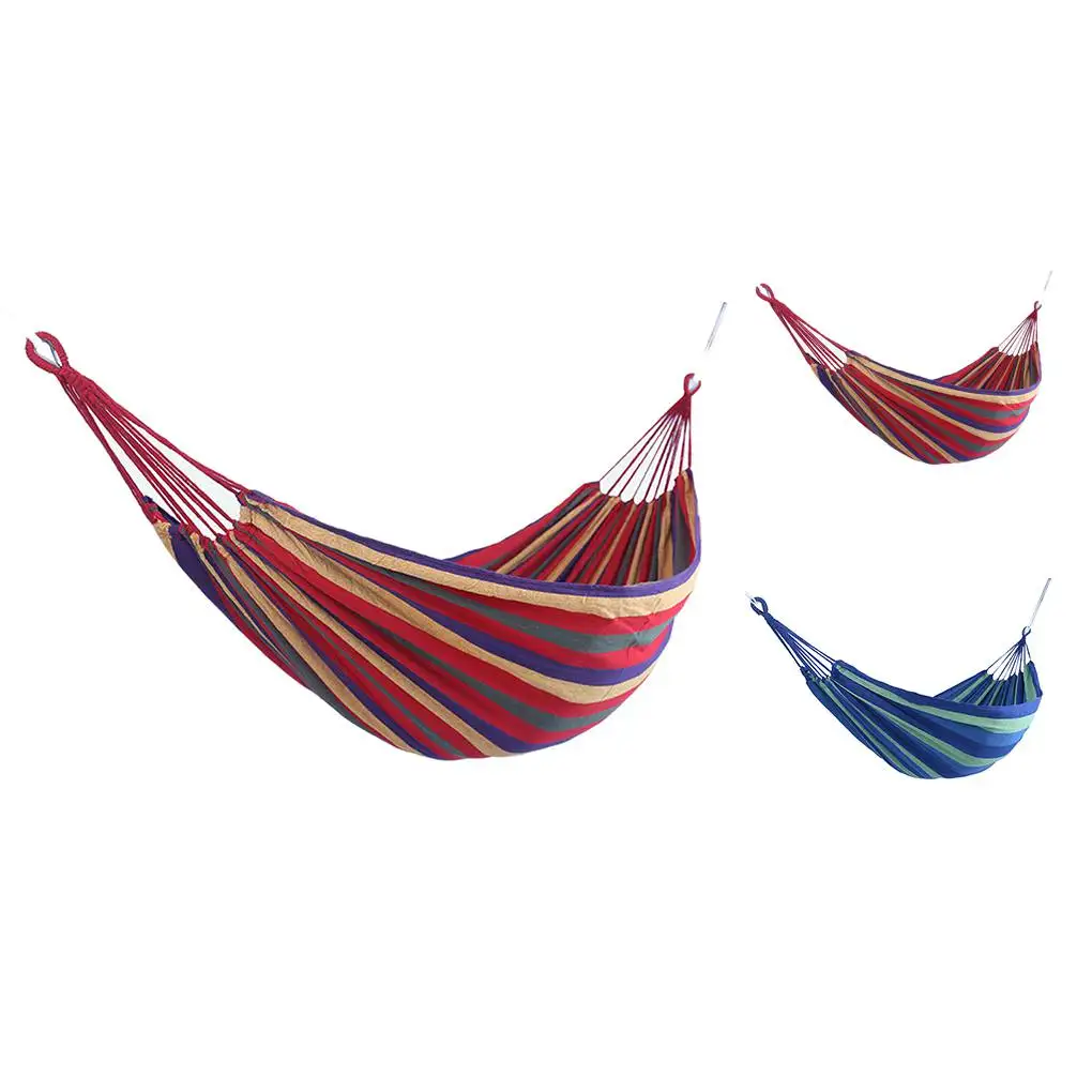 

Canvas Hammock Swing Hanging Bed Portable Rainbow Camping Hiking Traveling Outdoor Sleeping Tool