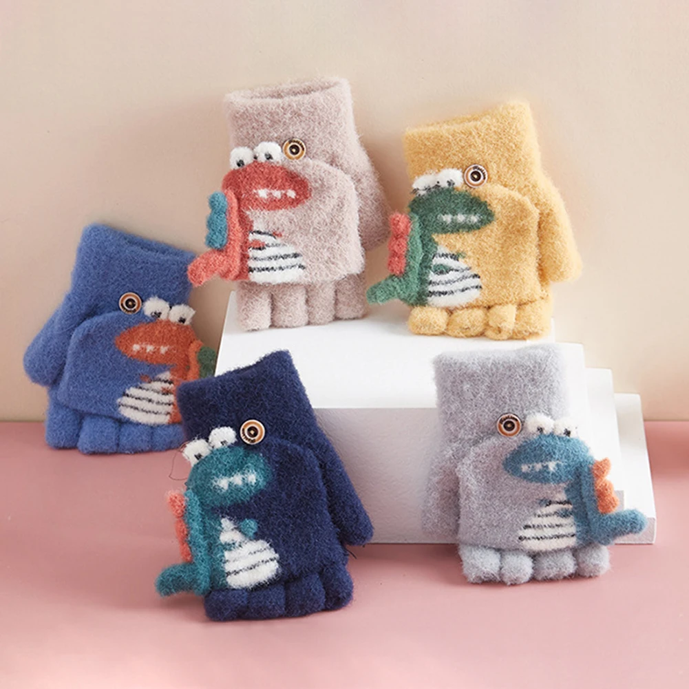 Boys Gloves Warm Winter Children Knitted Wool Gloves New Cartoon Dinosaur Half Finger Flip Kid Gloves 2-6 Y Game Accessories
Boys Gloves Warm Winter Children Knitted Wool Gloves New Cartoon Dinosaur Half Finger Flip Kid Gloves 2-6 Y Game Accessories