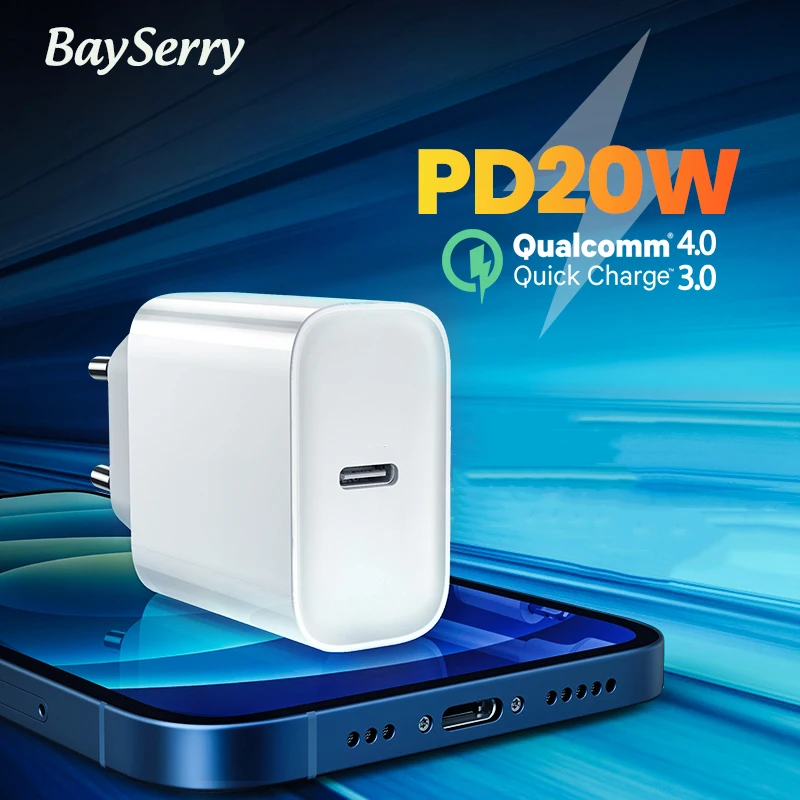 BaySerry 20W USB PD Fast Charger For iPhone 12 11 Pro Max Quick Charge QC 3.0 USB Type-C Phone For Samsung Xiaomi EU Plug Charge
BaySerry 20W USB PD Fast Charger For iPhone 12 11 Pro Max Quick Charge QC 3.0 USB Type-C Phone For Samsung Xiaomi EU Plug Charge