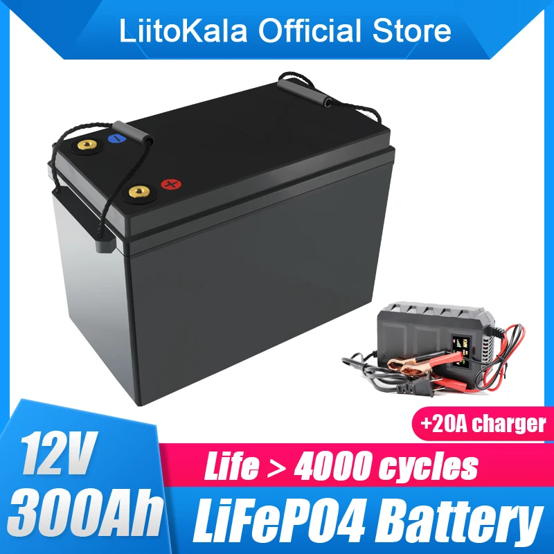 LiitoKala 12V 300Ah LiFePO4 Battery 12.8V Power Batteries 4000 Cycles For RV Campers Golf Cart Off-Road Off-grid Solar Wind
LiitoKala 12V 300Ah LiFePO4 Battery 12.8V Power Batteries 4000 Cycles For RV Campers Golf Cart Off-Road Off-grid Solar Wind