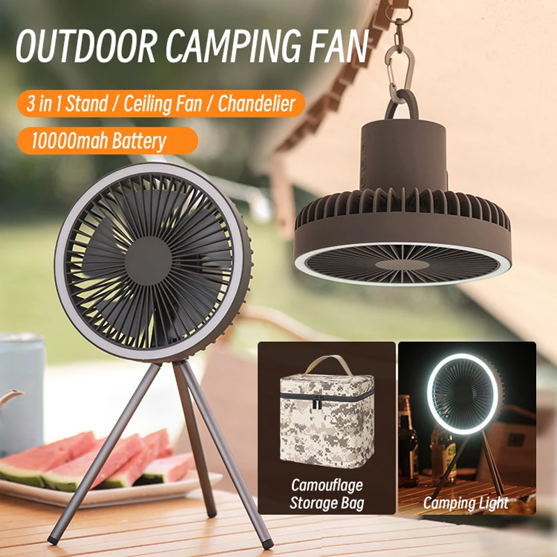 10000mAh Camping Fan Rechargeable Desktop Portable Circulator Wireless Ceiling Electric Fan with Power Bank LED Lighting Tripod
10000mAh Camping Fan Rechargeable Desktop Portable Circulator Wireless Ceiling Electric Fan with Power Bank LED Lighting Tripod