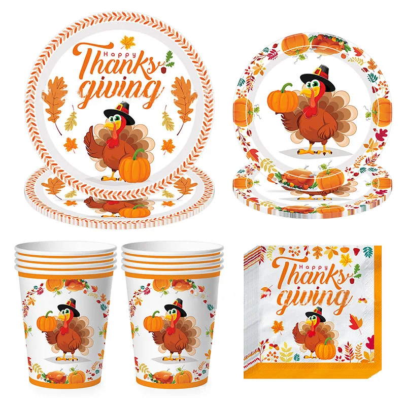 Thanksgiving Party Disposable Tableware Decoration Set Paper Plates Napkins Paper Cups
Thanksgiving Party Disposable Tableware Decoration Set Paper Plates Napkins Paper Cups