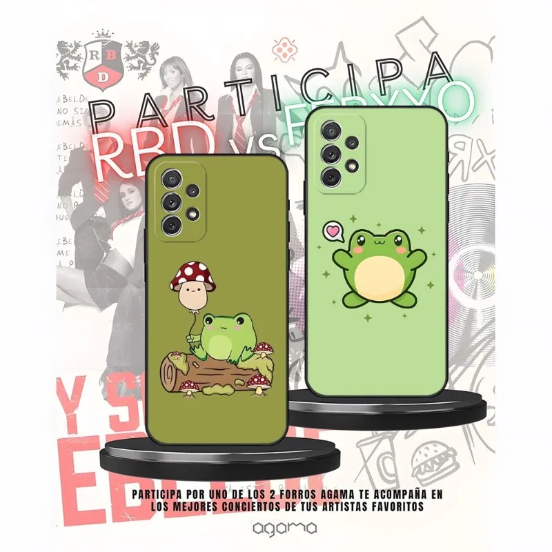 

Cute Cartoon Frog Phone Case For Samsung Galaxy A31 A33 A21 A52 A13 A22 A02 A53 A50 A32 A73 A40 A20 A23 Back Cover
