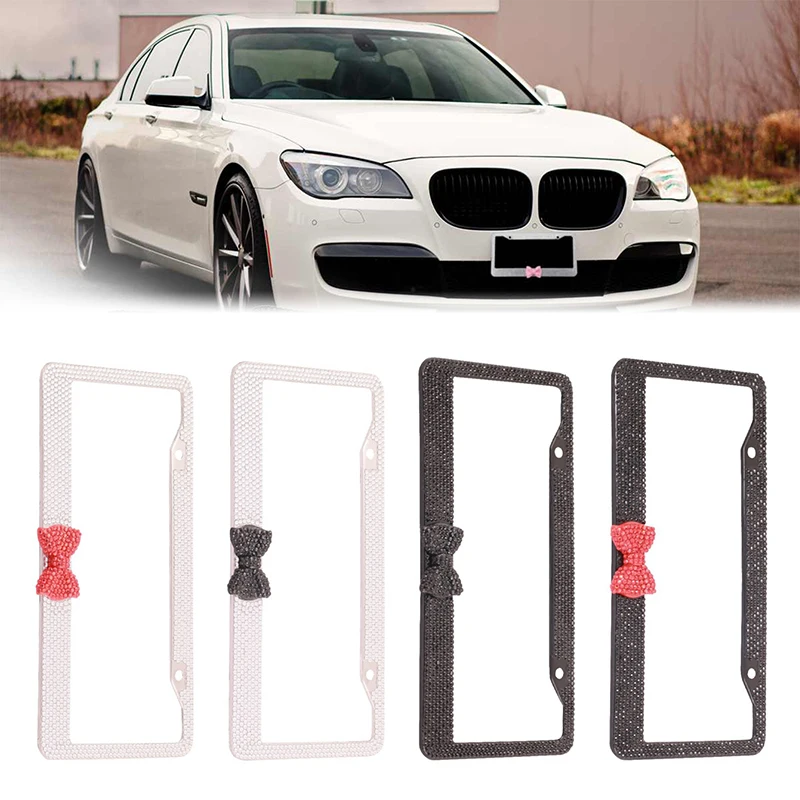 31*16cm Stainless Steel License Plate Frame Diamond-studded Shiny Crystal Bow US License Plate Frame Car Exterior Decorations
31*16cm Stainless Steel License Plate Frame Diamond-studded Shiny Crystal Bow US License Plate Frame Car Exterior Decorations