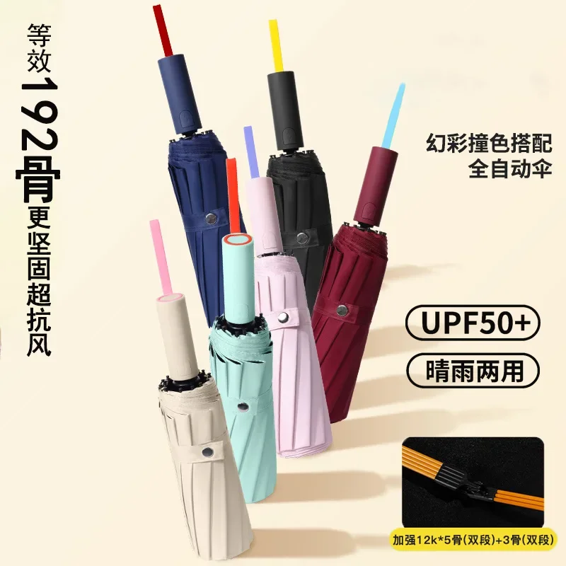 New Vinyl 192 Bone Clear Umbrella Automatic Large Folding Umbrella Windproof Business Umbrella 
New Vinyl 192 Bone Clear Umbrella Automatic Large Folding Umbrella Windproof Business Umbrella