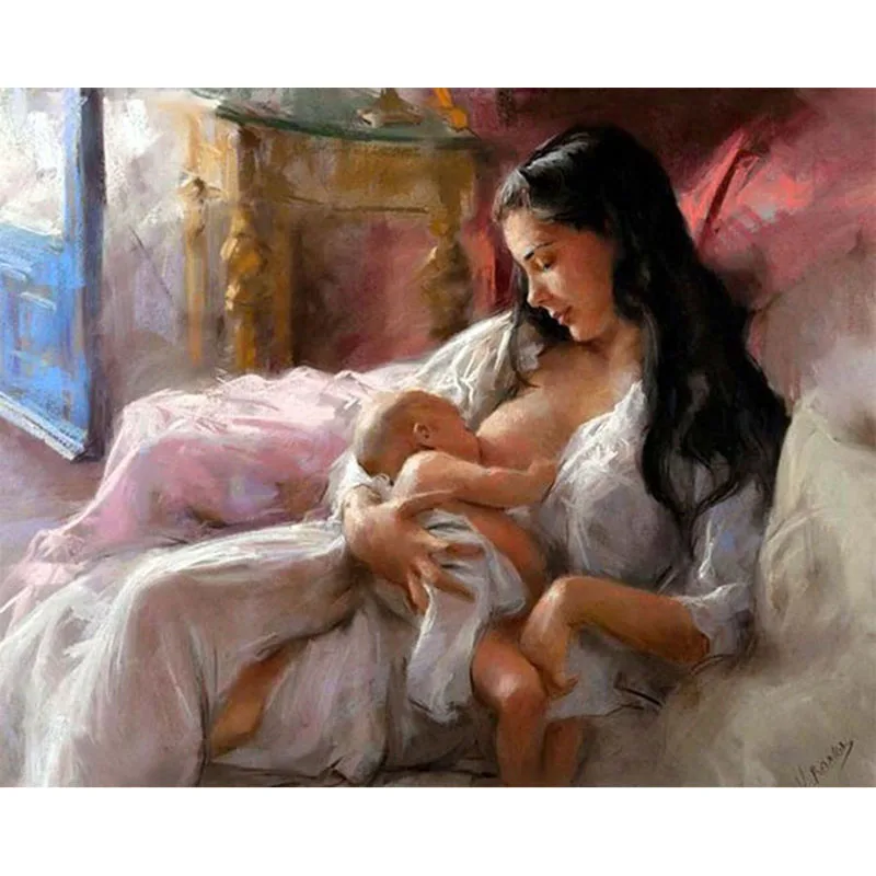 DIY Painting By Numbers Mother And Child HandPainted Oil Painting Drawing On Canvas
DIY Painting By Numbers Mother And Child HandPainted Oil Painting Drawing On Canvas