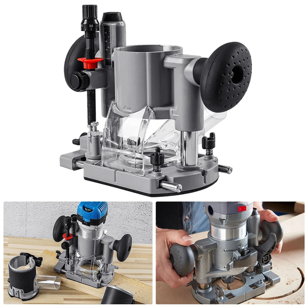 65mm Compact Plunge Router Base Milling Trimming Base Press-in Double Handle Trimmer Guard For Trimming Machine Power Tool Accs
65mm Compact Plunge Router Base Milling Trimming Base Press-in Double Handle Trimmer Guard For Trimming Machine Power Tool Accs