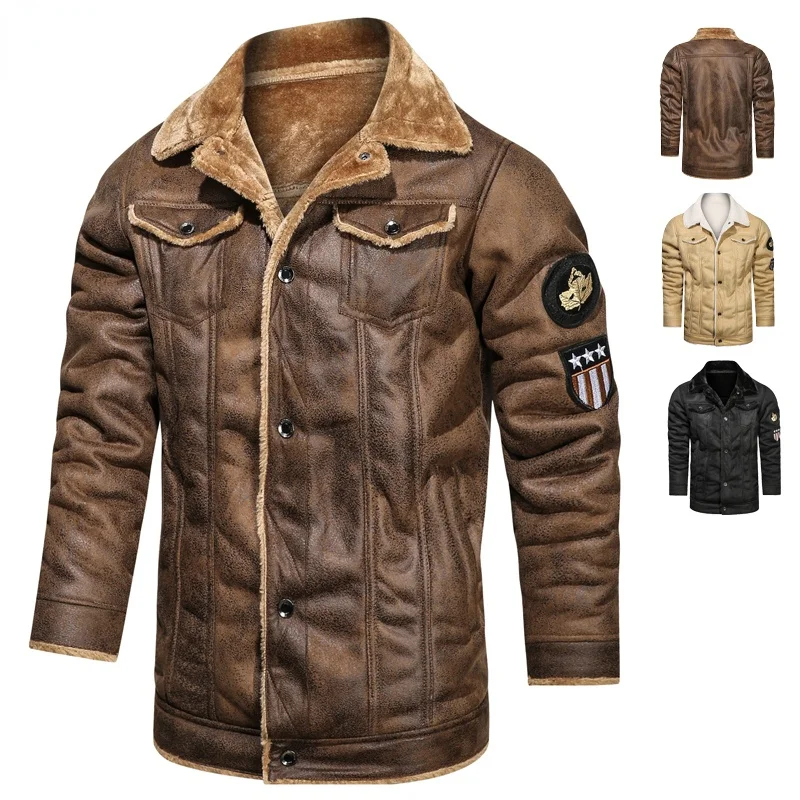 Winter Leather Jacket Men Long Fleece Thick Air Force Pilot PU Men's Jackets Fur Warm Military Biker Coat Male Brand Clothing
Winter Leather Jacket Men Long Fleece Thick Air Force Pilot PU Men's Jackets Fur Warm Military Biker Coat Male Brand Clothing