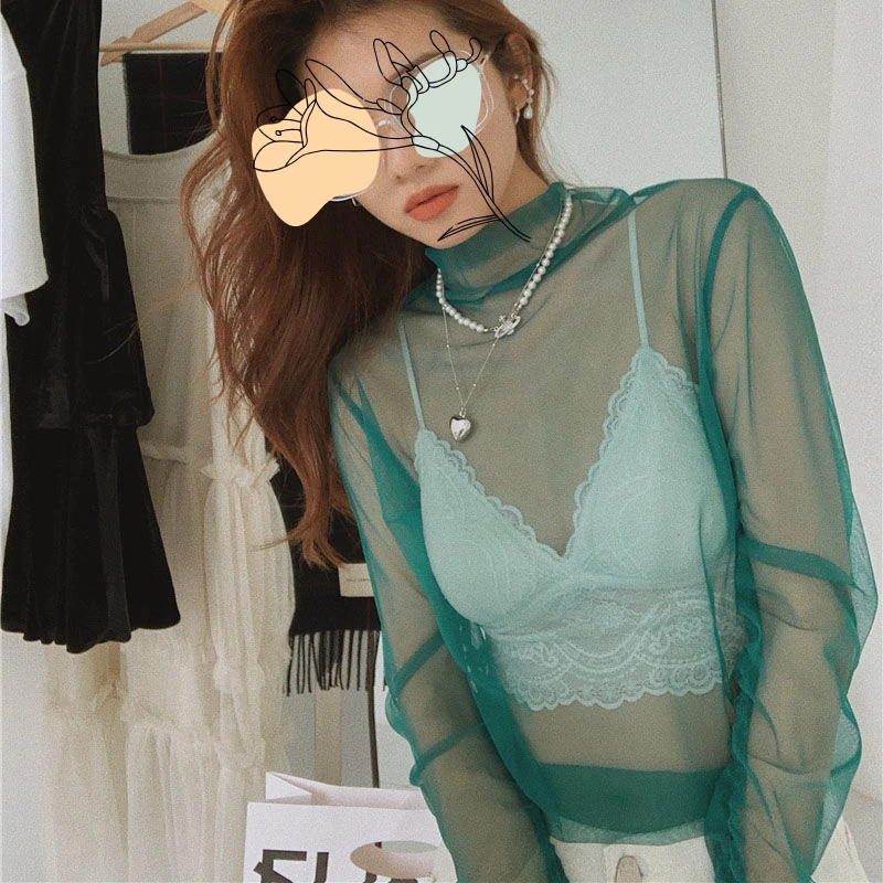 2022 Spring Women's Tops High Neck Mesh Top Long Sleeve Retro T-shirt Women Sexy T-shirt Perspective Clothes Egirl Y2k Aesthetic
2022 Spring Women's Tops High Neck Mesh Top Long Sleeve Retro T-shirt Women Sexy T-shirt Perspective Clothes Egirl Y2k Aesthetic