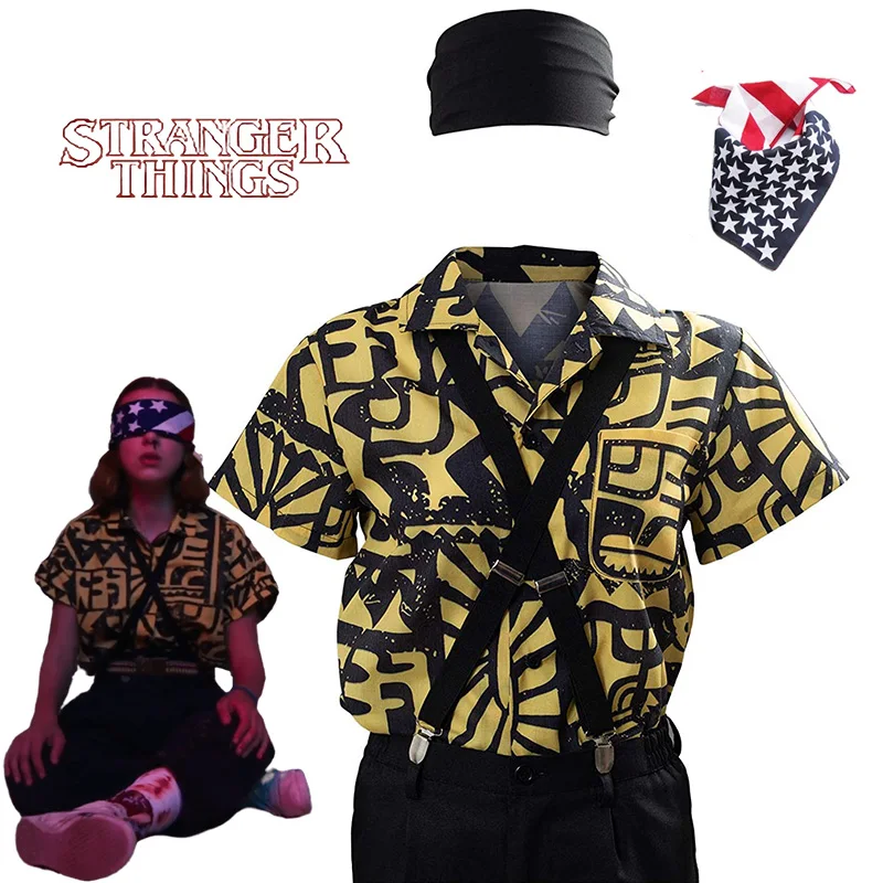 Stranger Things 4 Eleven Cosplay Costume Short Sleeve Shirt Cosplay T Shirt Halloween for Woman Party Props Straps
Stranger Things 4 Eleven Cosplay Costume Short Sleeve Shirt Cosplay T Shirt Halloween for Woman Party Props Straps