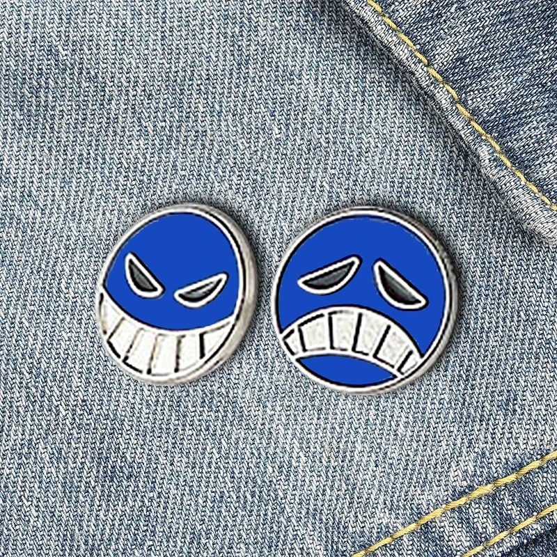 

Anime one pieces Ace Pins Cap Lapel Pins Smiling face for Backpack Brooch Metal Enamel Cute Cartoon Brooches for kids Badge gift