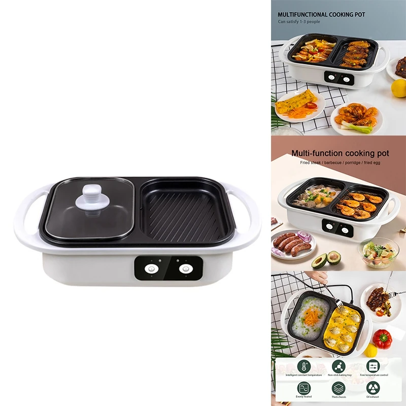 2 IN 1 Electric Hot Pot Cooker BBQ Grill Multifunctional Electric BBQ Grill Non Stick Plate Barbecue Pan Hot Pot 
2 IN 1 Electric Hot Pot Cooker BBQ Grill Multifunctional Electric BBQ Grill Non Stick Plate Barbecue Pan Hot Pot