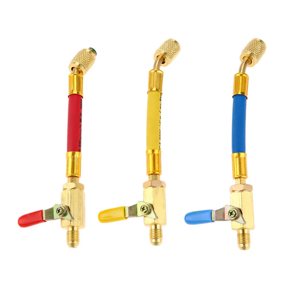 3Pcs/1Set Car A/C Charging Hoses Set R134A R410A R22 R12 Charging Hose & Ball Valve AC Air Refrigeration Charging Hose
3Pcs/1Set Car A/C Charging Hoses Set R134A R410A R22 R12 Charging Hose & Ball Valve AC Air Refrigeration Charging Hose