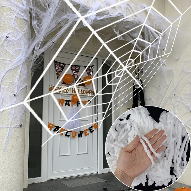 

1.5/2.5m Black White Halloween Spider Web Giant Stretchy Cobweb For Home Bar Haunted House Scary Props Halloween Party Suppplies