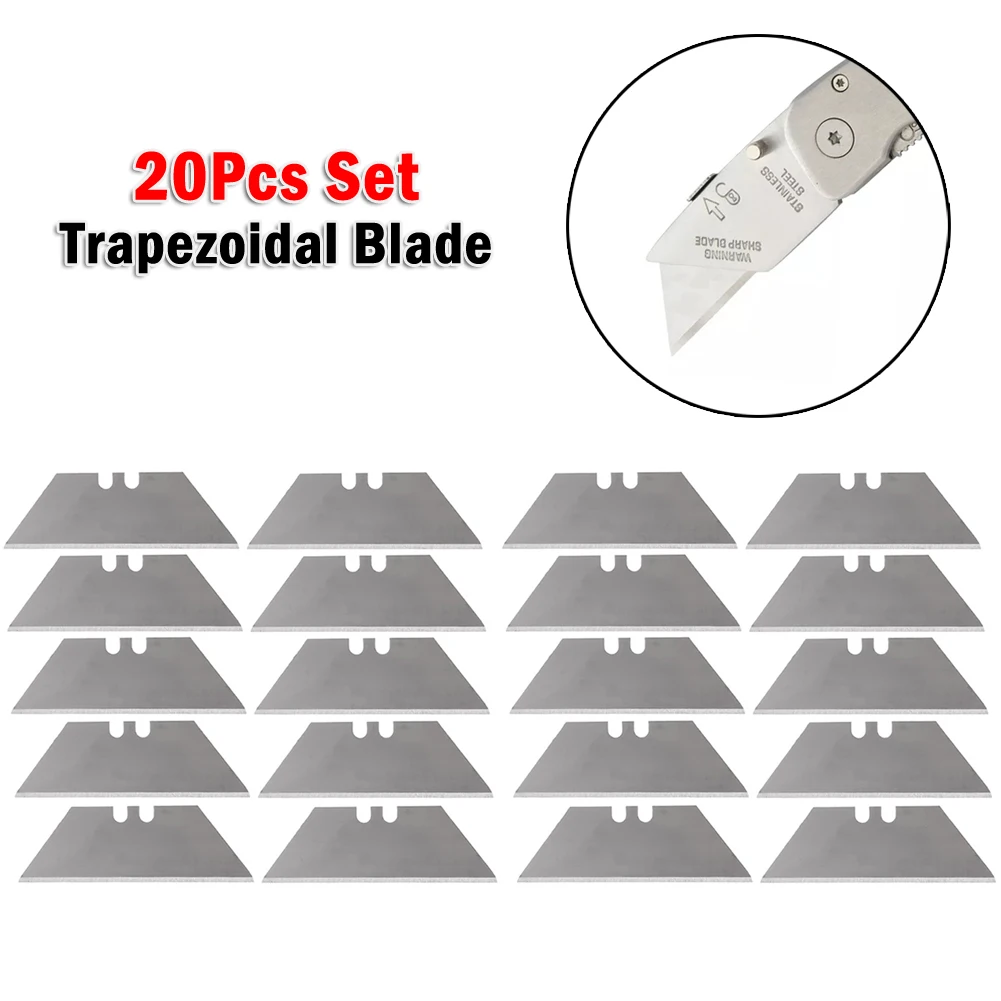 20pcs Trapezoidal Replacement Blade 0.6mm 60×18mm 60# Carbon Steel For Cutting Art Craft Cutter Tool Workshop Hand Tools
20pcs Trapezoidal Replacement Blade 0.6mm 60×18mm 60# Carbon Steel For Cutting Art Craft Cutter Tool Workshop Hand Tools