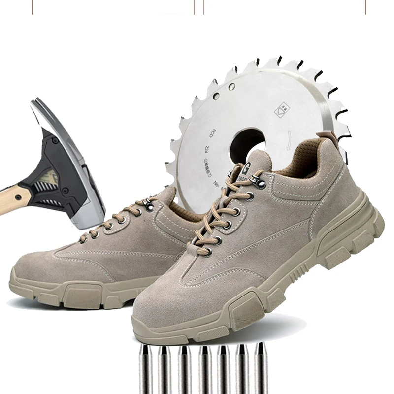 Men's Casual Shoes Suede Leather Low Top Safety Shoes Steel Toe Men's Shoes Anti-puncture Anti-smashing Men's Work Shoes Casual
Men's Casual Shoes Suede Leather Low Top Safety Shoes Steel Toe Men's Shoes Anti-puncture Anti-smashing Men's Work Shoes Casual