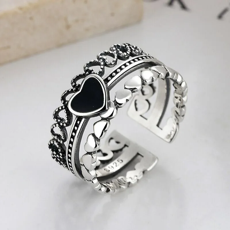 Open adjustable ring Women Sterling Vintage Adjustable Ring vintage heart ring Heart Linked
Open adjustable ring Women Sterling Vintage Adjustable Ring vintage heart ring Heart Linked