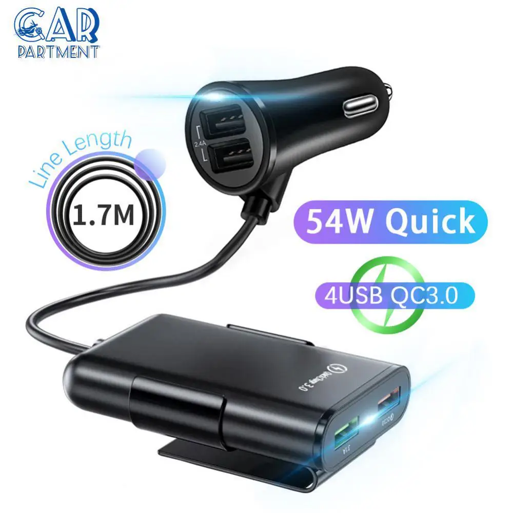 Durable Car Charger With Cable Qc3.0 4 Port Usb Car Charger Fast Charge Universal Fast Charger For Mobile Phone Car Accessories
Durable Car Charger With Cable Qc3.0 4 Port Usb Car Charger Fast Charge Universal Fast Charger For Mobile Phone Car Accessories