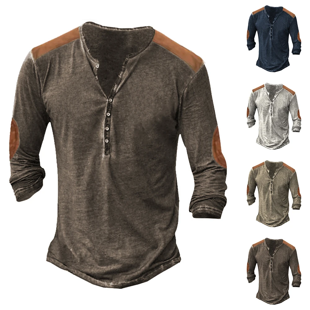 Men V Neck Slim Retro Button Sweatshirt Casual Outdoor Long Sleeves Tops T-shirt Stylish Solid Male Clothing
Men V Neck Slim Retro Button Sweatshirt Casual Outdoor Long Sleeves Tops T-shirt Stylish Solid Male Clothing
