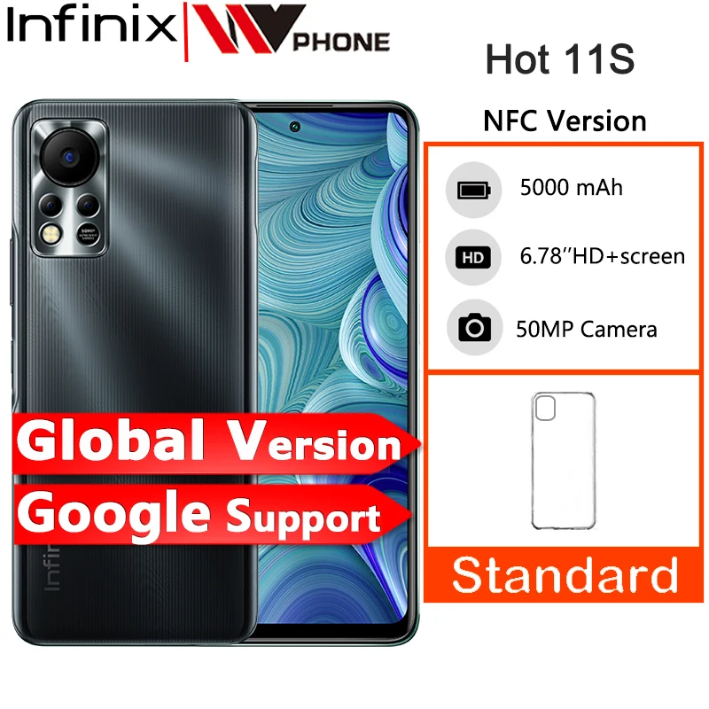 

Global Version Infinix HOT 11S NFC 4GB 64GB 6.78" FHD Punching Display 5000mAh Battery Smartphone Helio G88 50MP AI Rear Camera