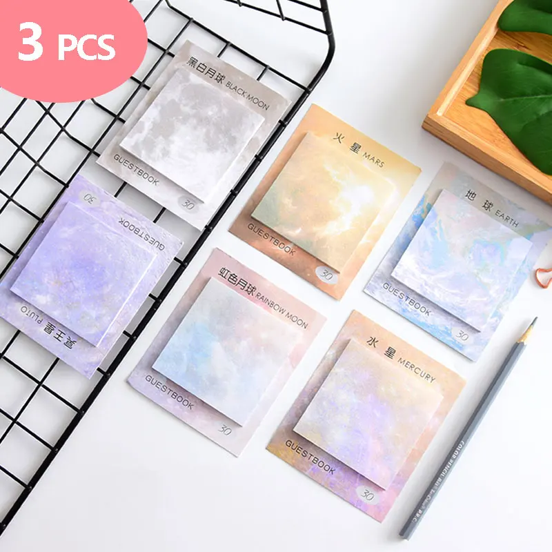 3 PCS Planet adhesive notepad Cute Korean Stationery Sticky notes Memo pad Bookmark Kawaii decoration stickers in notebook
3 PCS Planet adhesive notepad Cute Korean Stationery Sticky notes Memo pad Bookmark Kawaii decoration stickers in notebook