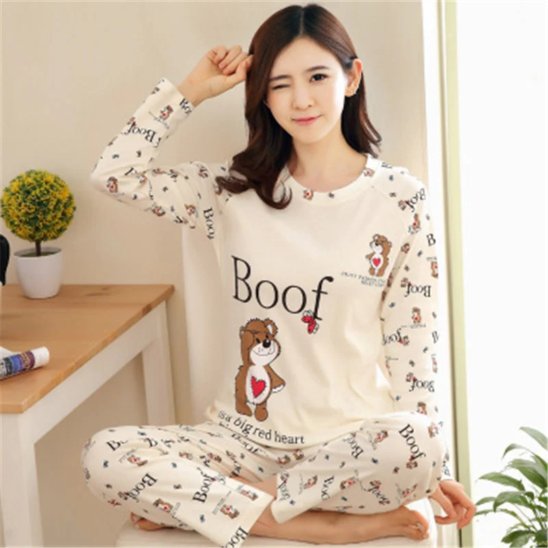 2023 Autumn Thin 2pieces Pyjamas Set Women Cotton Round Neck Girls Pajamas Sets Teacup Cat Full Sleepwear Clothess Sleep Tops
2023 Autumn Thin 2pieces Pyjamas Set Women Cotton Round Neck Girls Pajamas Sets Teacup Cat Full Sleepwear Clothess Sleep Tops