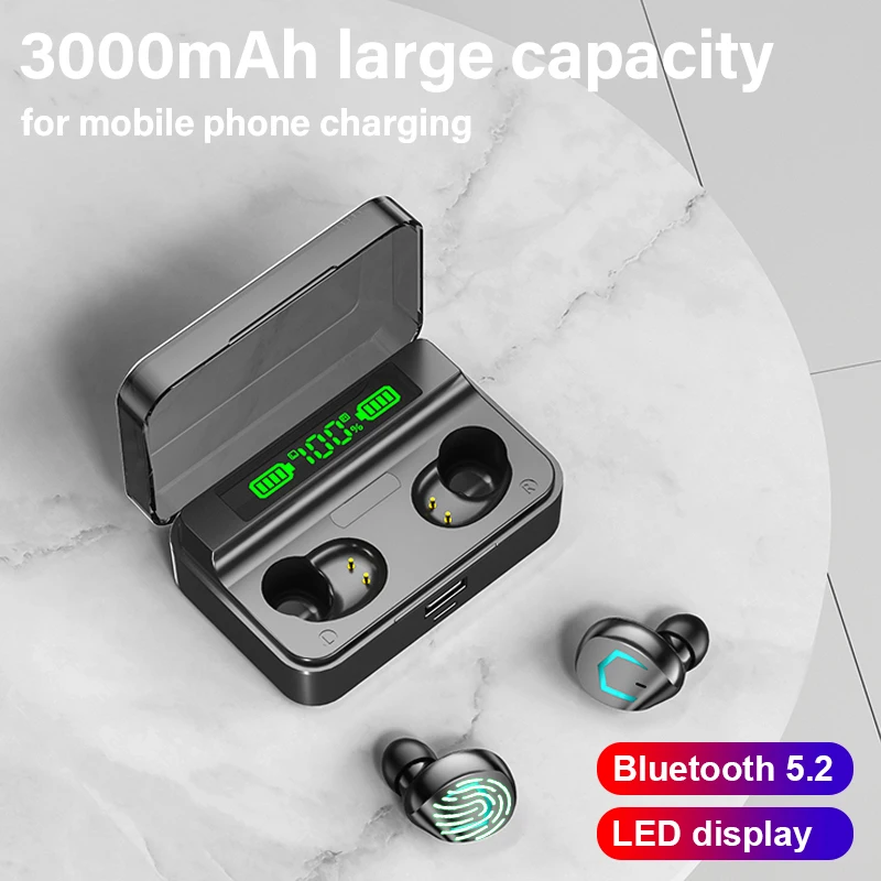 F9 TWS Headphones Stereo Bluetooth Earphones Wireless Headsets Sports Bass Earbuds with Mic 3000mAh Charging Box Free Shipping
F9 TWS Headphones Stereo Bluetooth Earphones Wireless Headsets Sports Bass Earbuds with Mic 3000mAh Charging Box Free Shipping