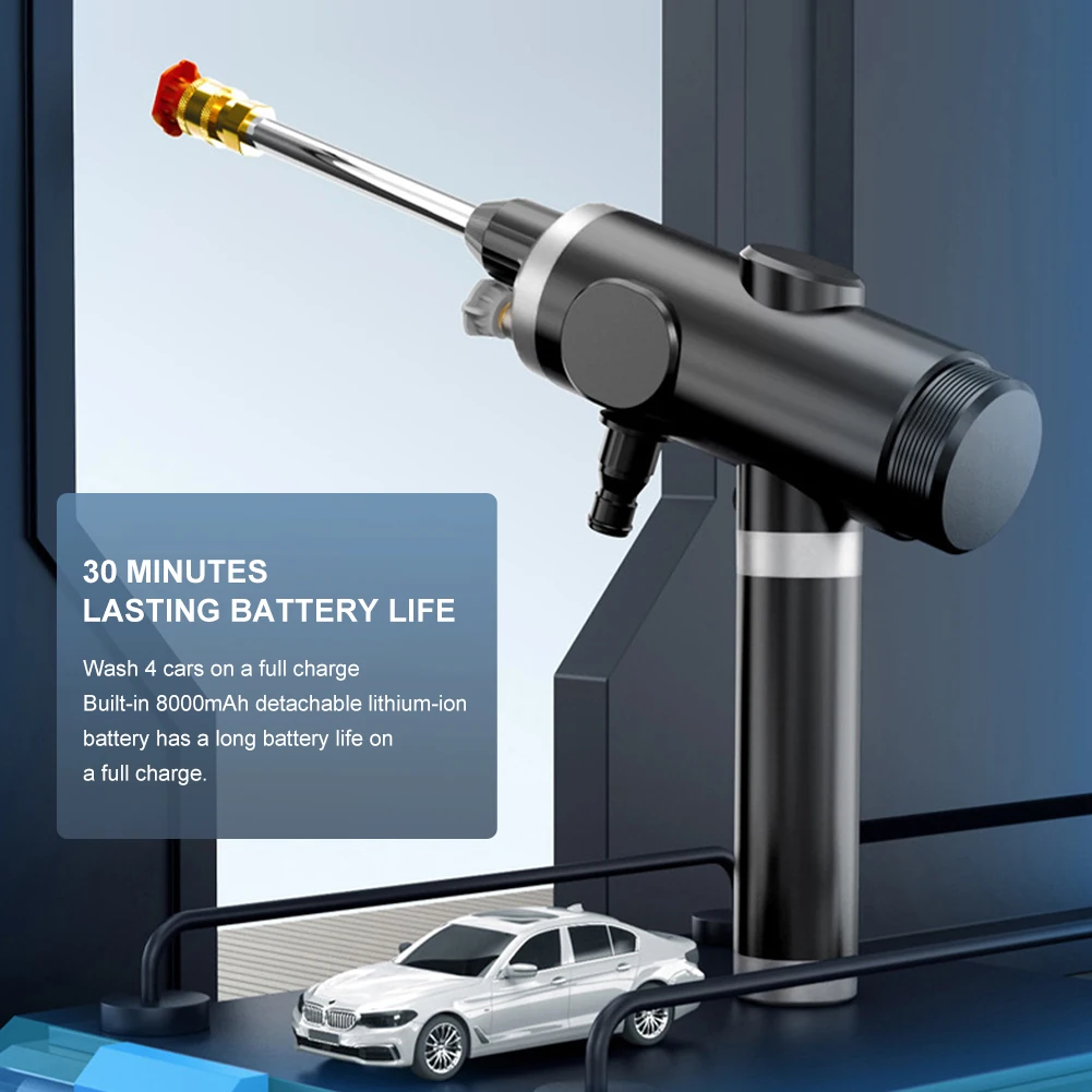 120W Wireless High Pressure Car Wash 25MPa Portable Car Cleaner Rechargeable High Pressure Wash Gun Cleaning Spray Water Gun
120W Wireless High Pressure Car Wash 25MPa Portable Car Cleaner Rechargeable High Pressure Wash Gun Cleaning Spray Water Gun