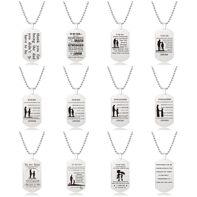 Stainless Steel Family Series Beaded Necklace To My Son Daughter Boyfriend Girlfriend Husband Wife Dog Tag Couple Necklaces Gift
Stainless Steel Family Series Beaded Necklace To My Son Daughter Boyfriend Girlfriend Husband Wife Dog Tag Couple Necklaces Gift