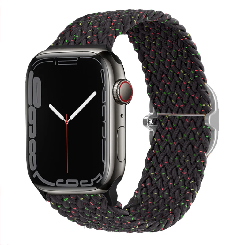 Ремешок Плетеный Соло для Apple Watch band 44 мм 40 мм 45 мм 41 мм 42 мм 38 мм, нейлоновый эластичный браслет для iWatch Series 3 4 5 SE 6 7
Ремешок Плетеный Соло для Apple Watch band 44 мм 40 мм 45 мм 41 мм 42 мм 38 мм, нейлоновый эластичный браслет для iWatch Series 3 4 5 SE 6 7