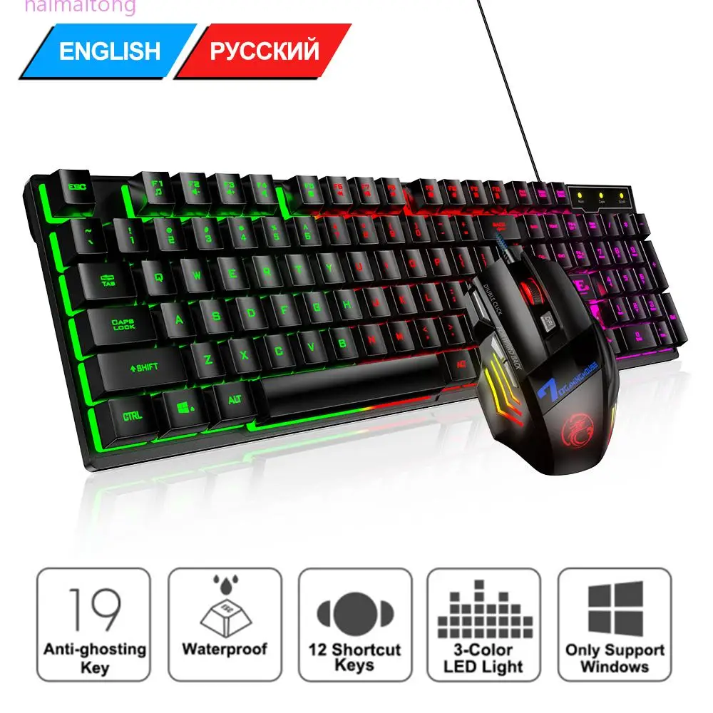 Gamer Keyboard And Mouse PC Gaming Keyboard RGB Backlit Keyboard Rubber Keycaps Wired Russian Keyboard Mouse Gamer Gaming Mouse
Gamer Keyboard And Mouse PC Gaming Keyboard RGB Backlit Keyboard Rubber Keycaps Wired Russian Keyboard Mouse Gamer Gaming Mouse