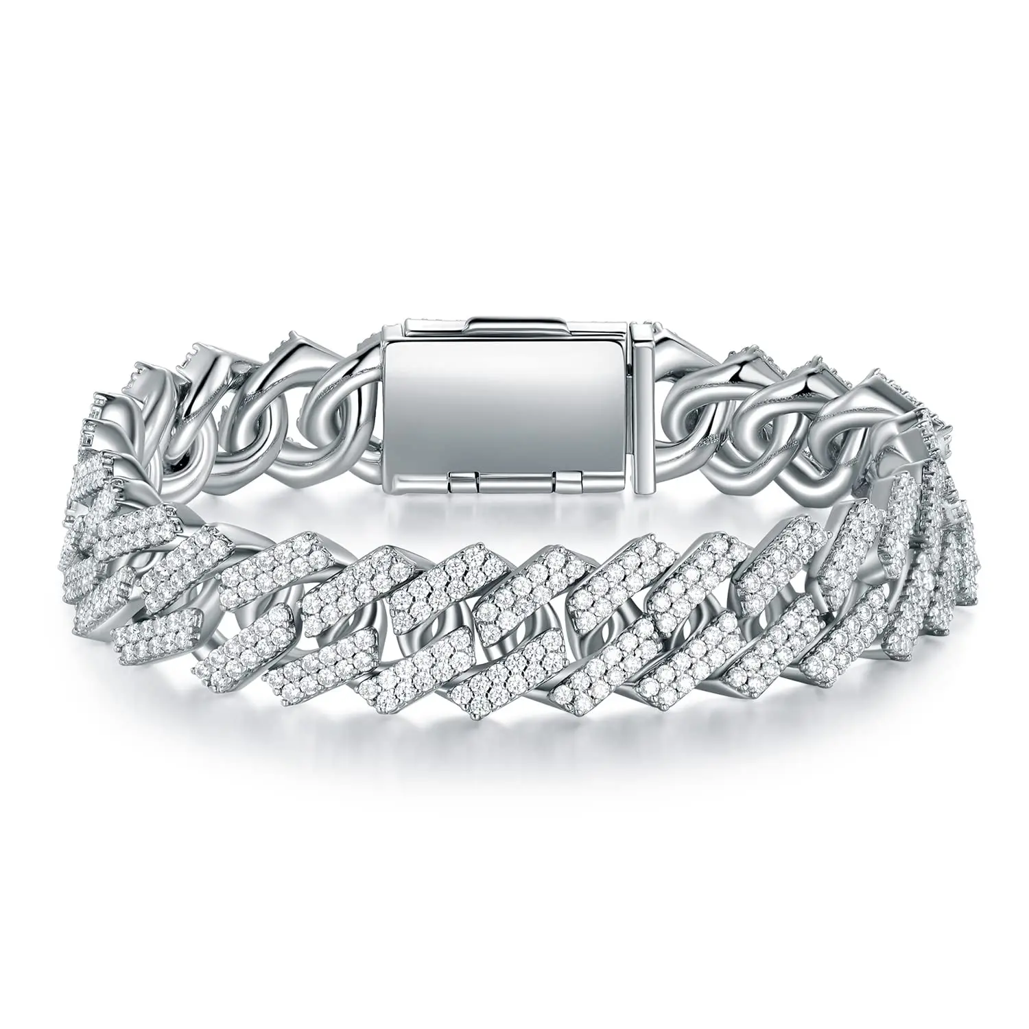 GEMSME 18K White Gold Plated Bracelet Full Iced Out Cubic Zirconia Link Chain Cuban Hip Hop Bracelets For Women Men Classic
GEMSME 18K White Gold Plated Bracelet Full Iced Out Cubic Zirconia Link Chain Cuban Hip Hop Bracelets For Women Men Classic