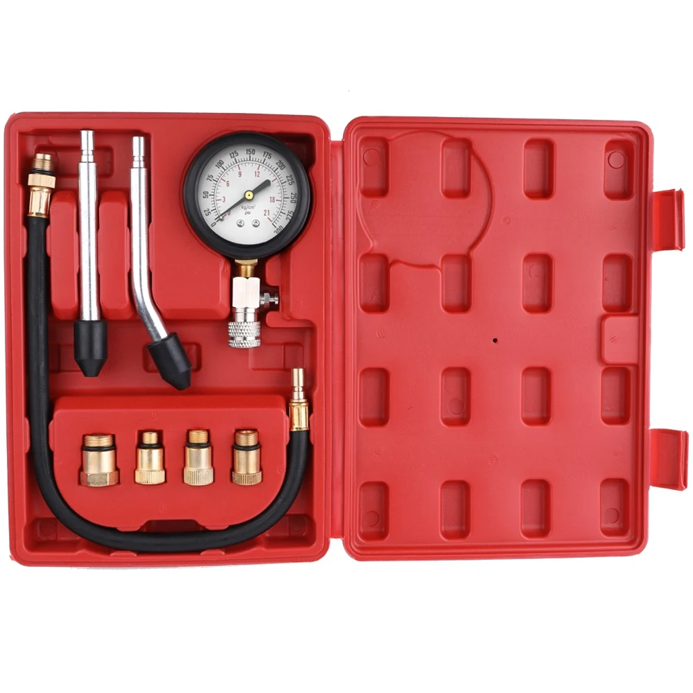 Gasoline Engine Tester Auto Petrol Gas Engine Cylinder Automobile Pressure Gauge Tester Automotive Test Kit 0-300psi with Case
Gasoline Engine Tester Auto Petrol Gas Engine Cylinder Automobile Pressure Gauge Tester Automotive Test Kit 0-300psi with Case