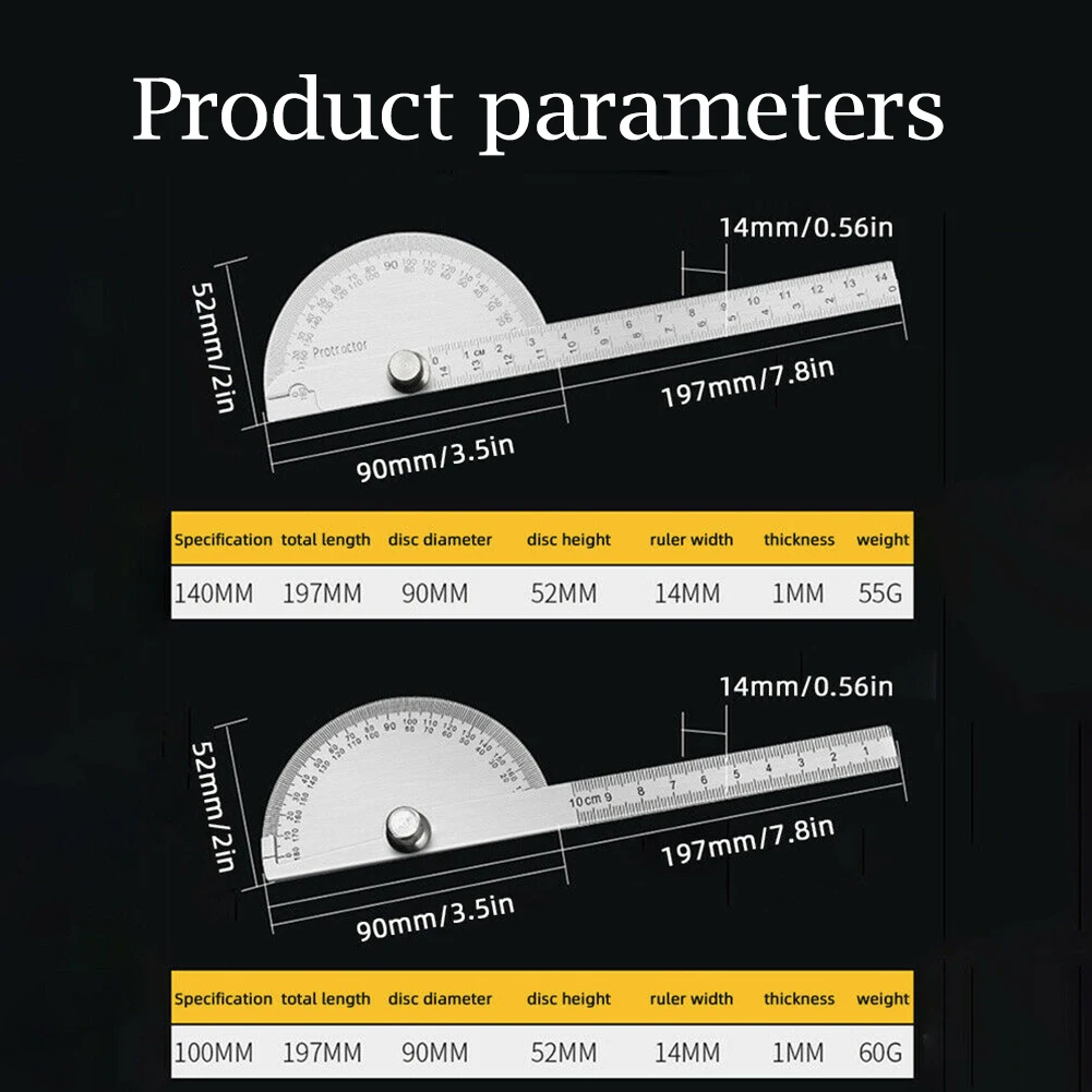 180 Degree Protractor Metal Angle Finder Goniometer Stainless Steel Woodworking For Marking Measurement Light Equipment Tools
180 Degree Protractor Metal Angle Finder Goniometer Stainless Steel Woodworking For Marking Measurement Light Equipment Tools