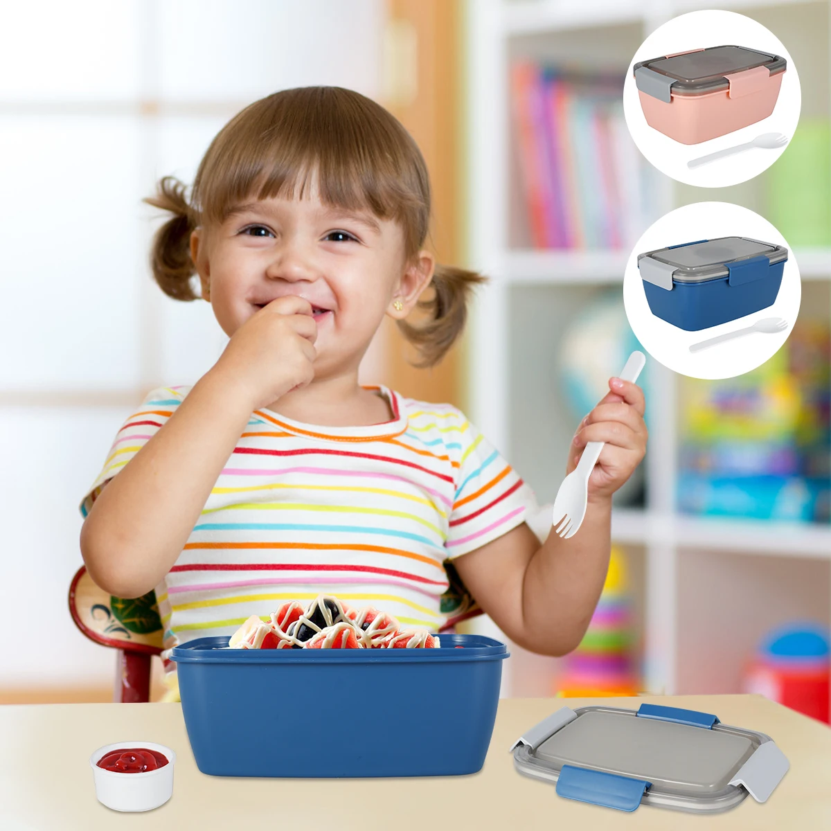 Salad Lunch Container 2L Large Capacity BPA Free Salad Lunch Box with 4 Compartments Tray Leak-proof Portable Salad Bowl with
Salad Lunch Container 2L Large Capacity BPA Free Salad Lunch Box with 4 Compartments Tray Leak-proof Portable Salad Bowl with