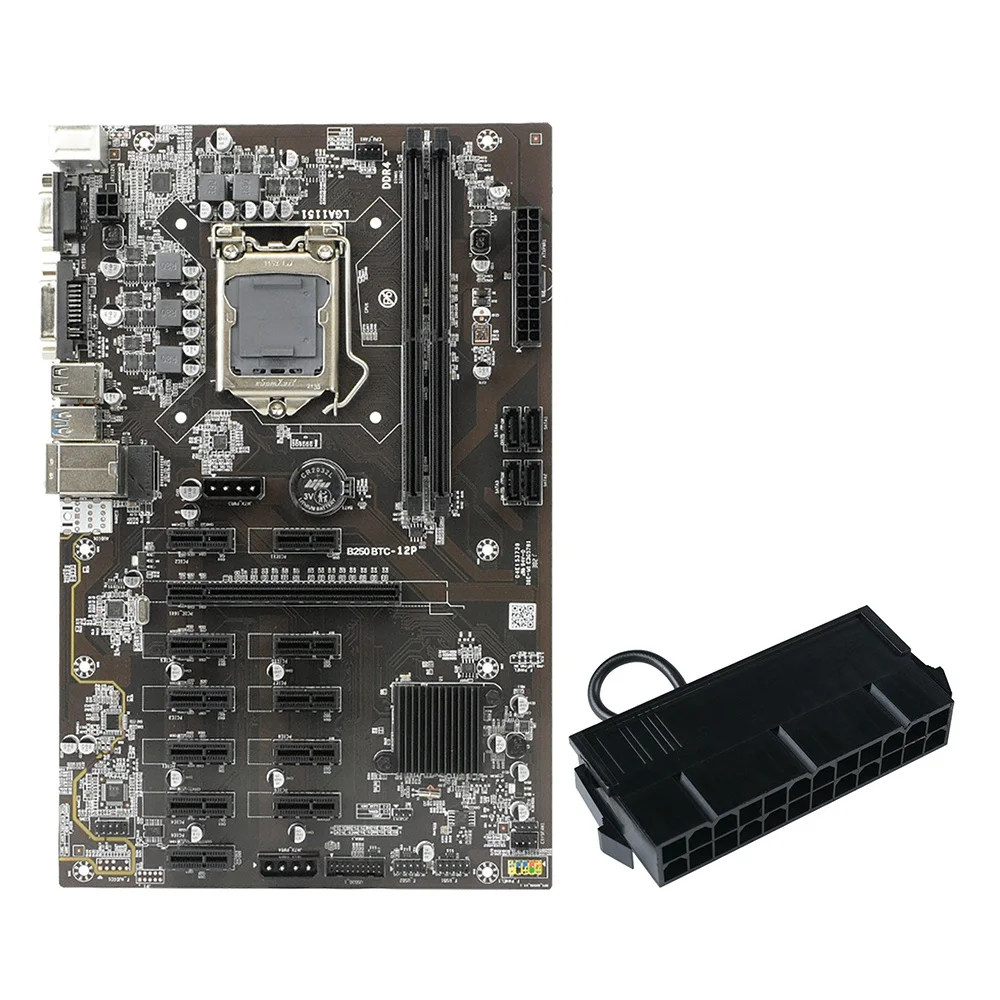 B250 BTC Mining Motherboard 12 PCIE Graphics Card Slot LGA 1151 DDR4 16G RAM SATA3.0 USB3.0 with 24Pin Power Starter
B250 BTC Mining Motherboard 12 PCIE Graphics Card Slot LGA 1151 DDR4 16G RAM SATA3.0 USB3.0 with 24Pin Power Starter