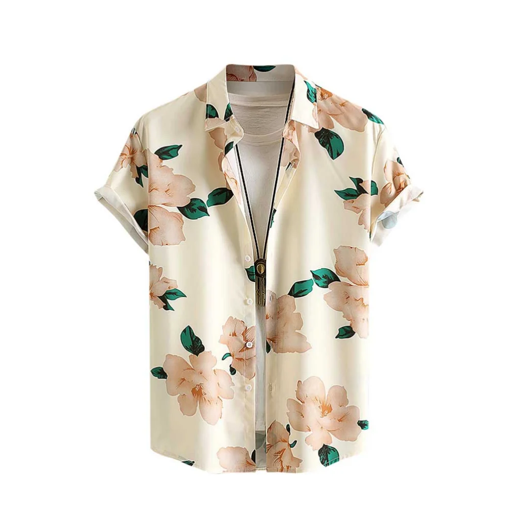 Summer Shirt For Men Solid Color Flowers Printed Fashion Top Loose Oversized Shirt Every Day Casual Short Sleeved Men'S Clothing
Summer Shirt For Men Solid Color Flowers Printed Fashion Top Loose Oversized Shirt Every Day Casual Short Sleeved Men'S Clothing