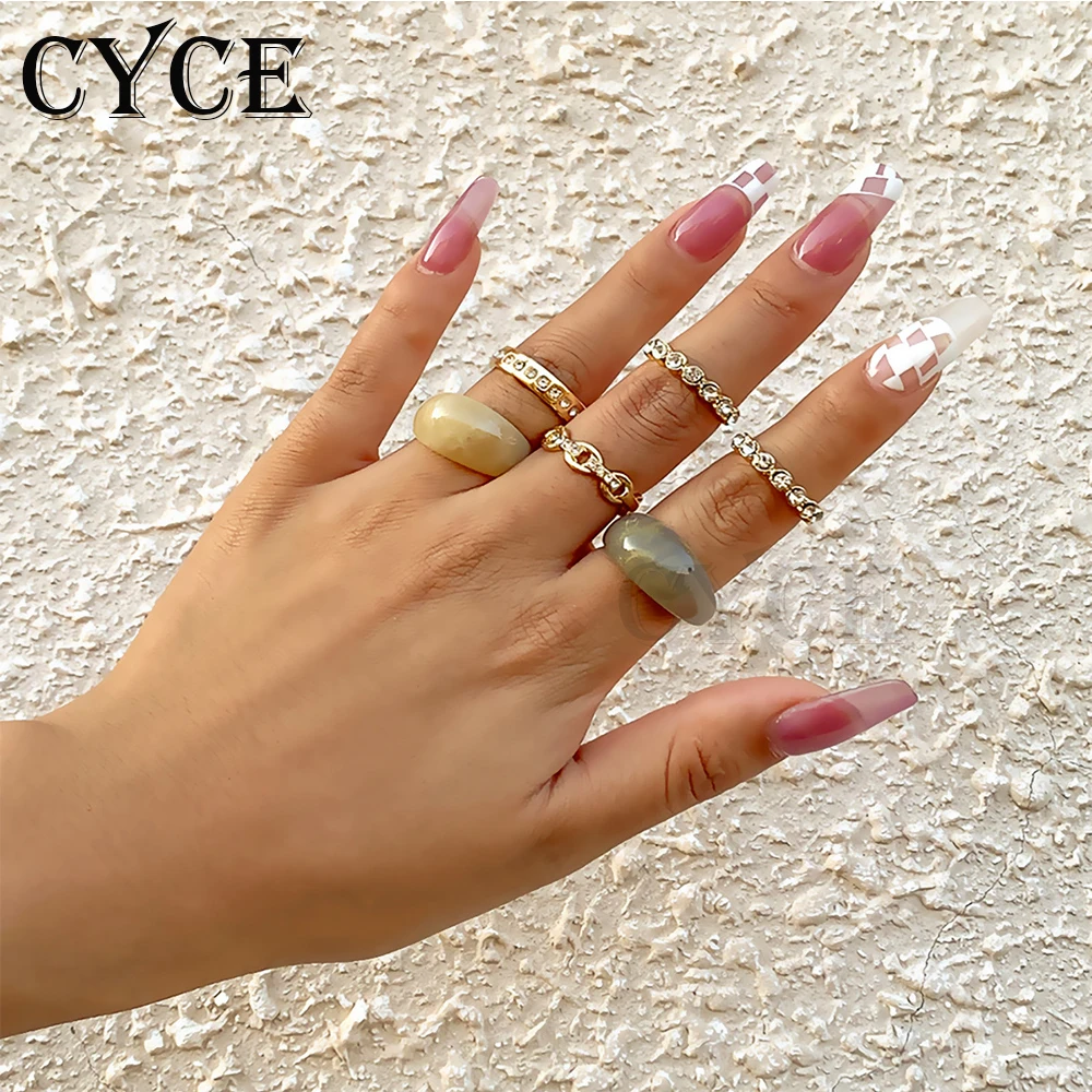 CYCE 2021 New Acrylic Circle Acetate Pattern Ring For Women Jewelry Retro Resin Mix And Match Metal Diamond Ring Set Accessories
CYCE 2021 New Acrylic Circle Acetate Pattern Ring For Women Jewelry Retro Resin Mix And Match Metal Diamond Ring Set Accessories