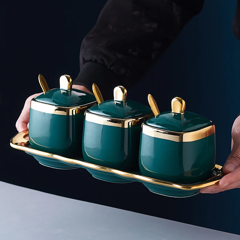 Nordic ceramic seasoning pot seasoning box creative household kitchen three piece salt pot seasoning bottle seasoning pot set
Nordic ceramic seasoning pot seasoning box creative household kitchen three piece salt pot seasoning bottle seasoning pot set