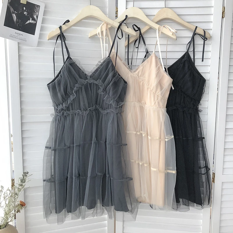 A GIRLS Korobov Korean Sweet Mesh Patchwork Women Dress Summer V Neck Spaghetti Strap Japanese Dresses Preppy Style Vestidos
A GIRLS Korobov Korean Sweet Mesh Patchwork Women Dress Summer V Neck Spaghetti Strap Japanese Dresses Preppy Style Vestidos