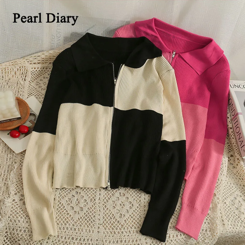 Pearl Diary Women Assorted Colors Pullover Sweater Zipper Turndown Collar Long Sleeve Cardigan Top Women Chic Thin Knitting Top
Pearl Diary Women Assorted Colors Pullover Sweater Zipper Turndown Collar Long Sleeve Cardigan Top Women Chic Thin Knitting Top