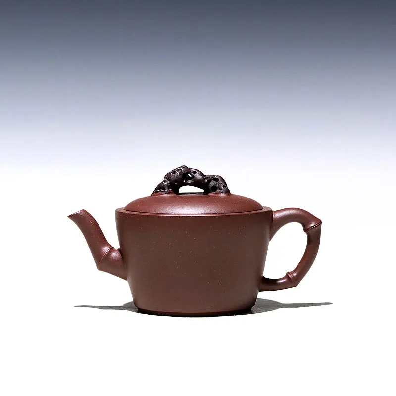 

【Tao Yuan】Yixing Purple Clay Pot Liu Xueqin Pure Handmade Teapot Bamboo Bionic Device Hidden Stone150cc