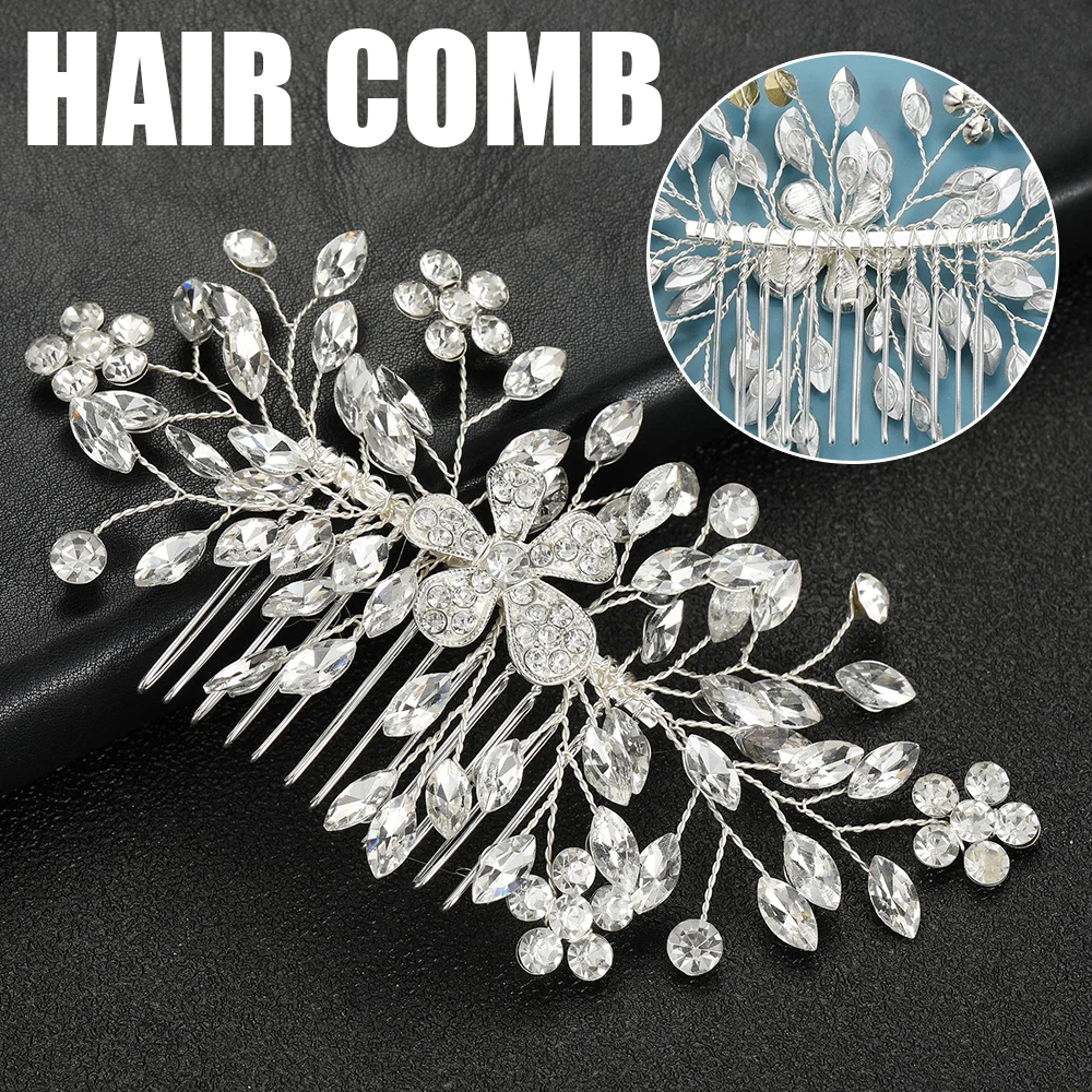 Bridal Wedding Hair Accessories Crystal Silver Color Hair Combs for Women Bride Headpiece Party Hair Jewelry Bridesmaid Gift ML
Bridal Wedding Hair Accessories Crystal Silver Color Hair Combs for Women Bride Headpiece Party Hair Jewelry Bridesmaid Gift ML