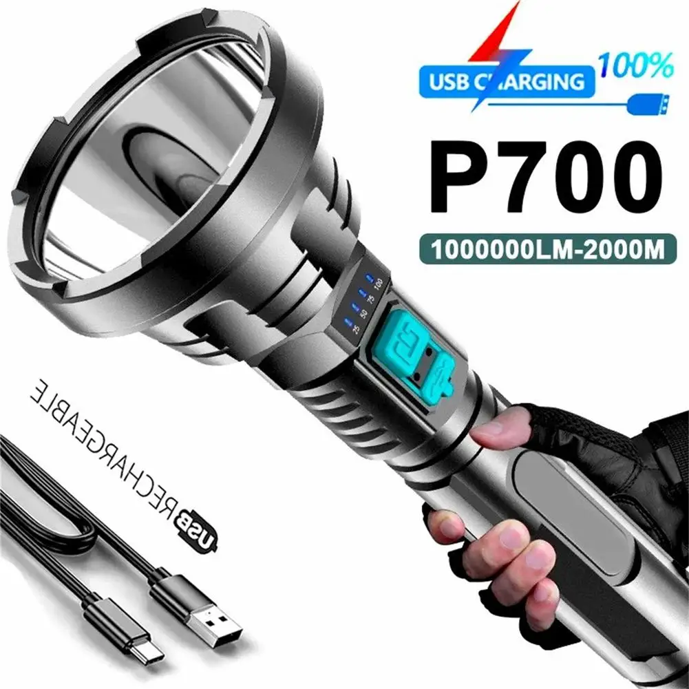 Powerful LED Flashlight USB Rechargeable Hand-held Flashlight Ultra-bright Long Range Strong Light Lantern Outdoor Camping Torch
Powerful LED Flashlight USB Rechargeable Hand-held Flashlight Ultra-bright Long Range Strong Light Lantern Outdoor Camping Torch