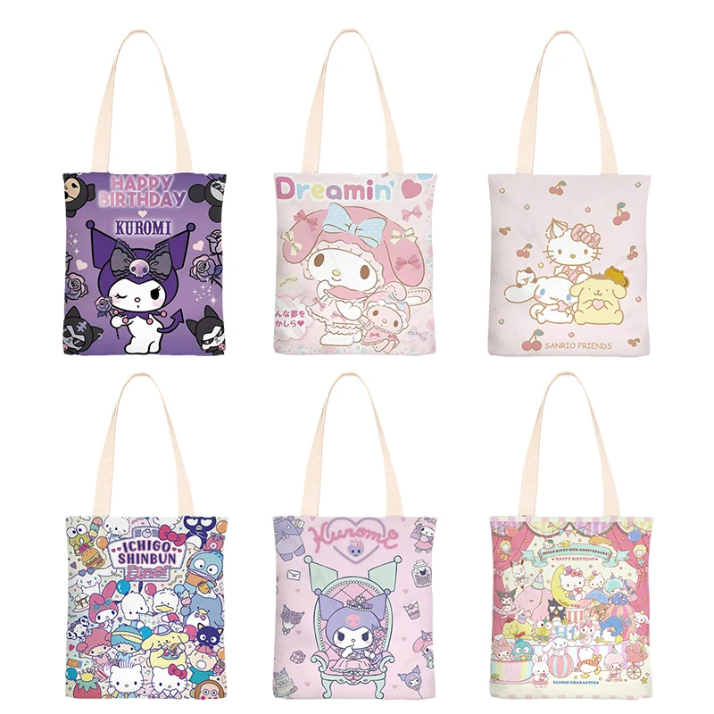 38Cm Kuromi Hello Kitty Melody Littletwinstars Cinnamoroll Pompom Purin Canvas Shopping Bag Sanrio Family Anime Shoulder Bag
38Cm Kuromi Hello Kitty Melody Littletwinstars Cinnamoroll Pompom Purin Canvas Shopping Bag Sanrio Family Anime Shoulder Bag