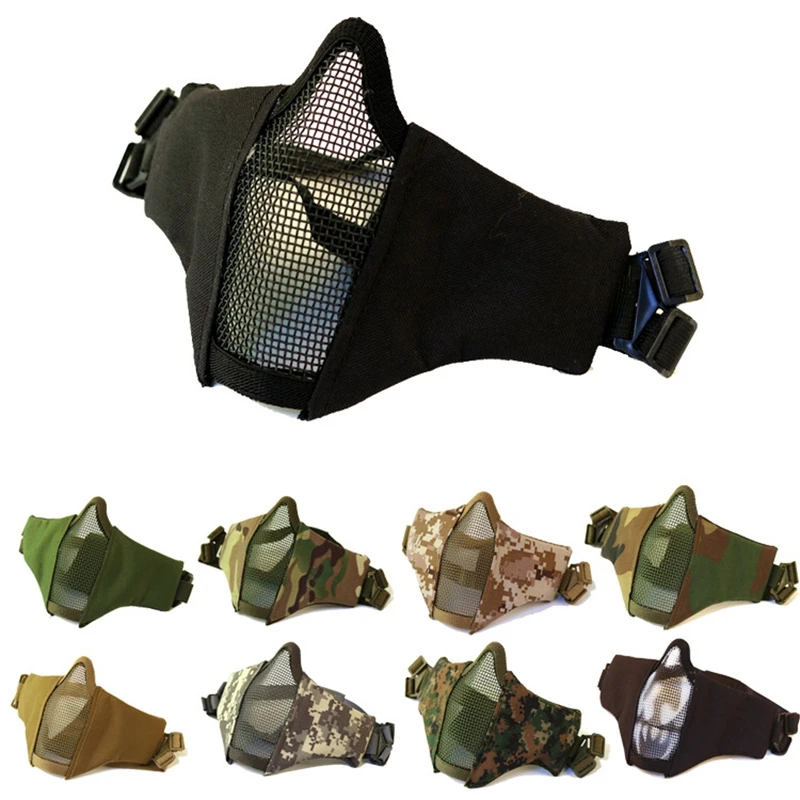 Outdoor Tactical Camo Balaclava half Face Mask Paintball Airsoft military CS Cover cops Mesh Steel Wire Breathable Hunting
Outdoor Tactical Camo Balaclava half Face Mask Paintball Airsoft military CS Cover cops Mesh Steel Wire Breathable Hunting