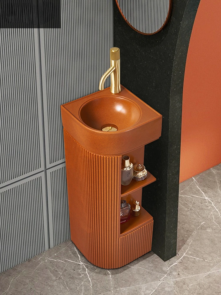 Nordic Pedestal Basin Integrated Floor Inter-Platform Basin Courtyard Color Small Size Triangle Column Wash Basin Art Washbasin
Nordic Pedestal Basin Integrated Floor Inter-Platform Basin Courtyard Color Small Size Triangle Column Wash Basin Art Washbasin