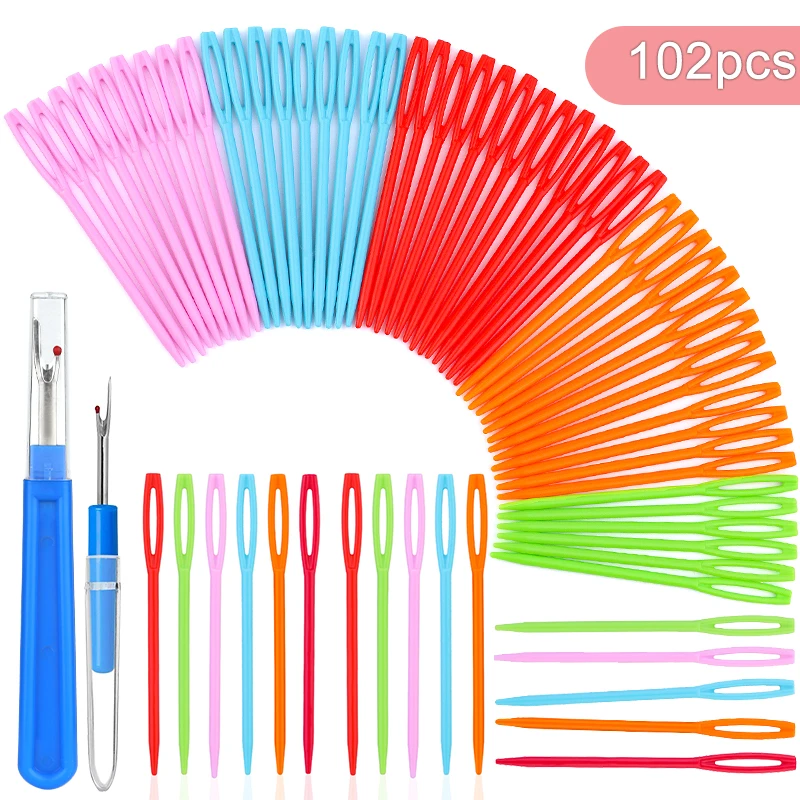 LMDZ 100Pcs 7cm Plastic Knitting Needles Colorful Large Eye Crochet Hooks Sewing Needles for Children DIY Sweater Weaving Tools
LMDZ 100Pcs 7cm Plastic Knitting Needles Colorful Large Eye Crochet Hooks Sewing Needles for Children DIY Sweater Weaving Tools